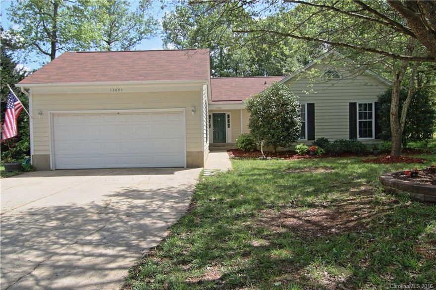 Location! Location! 1 minute drive to heart of Ballantyne shopping and dining.  Quiet cul-de-sac home in back of neighborhood.  Fresh interior paint, New hot water heater-2015, New complete HVAC -2015, New roof -2010.  Move in ready!  Whole house water filter, reverse osmosis water for kitchen.  Big beautiful back yard w/mature trees. Big deck for entertaining! House has big rooms.  Rare 2 car garage for this neighbohood.  Has built-in work bench! Bright FR with wood burning FP.  Will go quick!