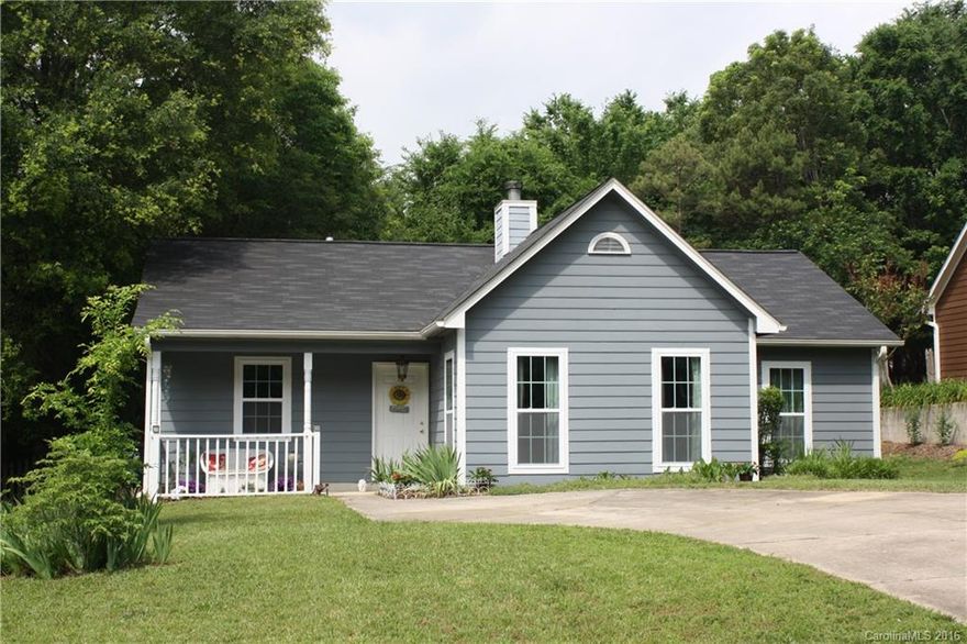 Well-maintained, split bedroom ranch in established neighborhood.  Fresh neutral paint in the last 2 weeks! NEW dishwasher 2016, NEW windows, stove, microwave, granite kitchen countertops in 2015, as well as refinished kitchen cabinets. NEW roof 2014 and NEW carpet 2013.  NEW hot water heater 2009.  Large private fenced backyard with mature trees.  Cabarrus County schools and taxes - though Charlotte address.  Old Republic home warranty offered to buyer at closing.