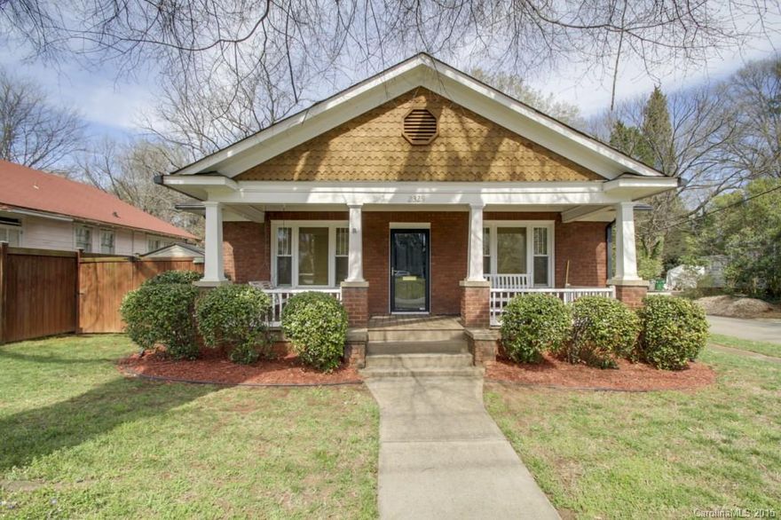 While relaxing on the front porch of this 1930's bungalow, you decided to run out to Starbucks, you grab the dog and head north for about 12 minutes on foot to get your latte.  On the way back you stop by the local bakery.  Later in the day you meet up with friends a some of Charlotte's finest bars and restaurants.  This home has ample storage in the basement, and an upstairs master suite.  Guest beds and bath on main, with extra office off the back bedroom. Unmatched living experience.