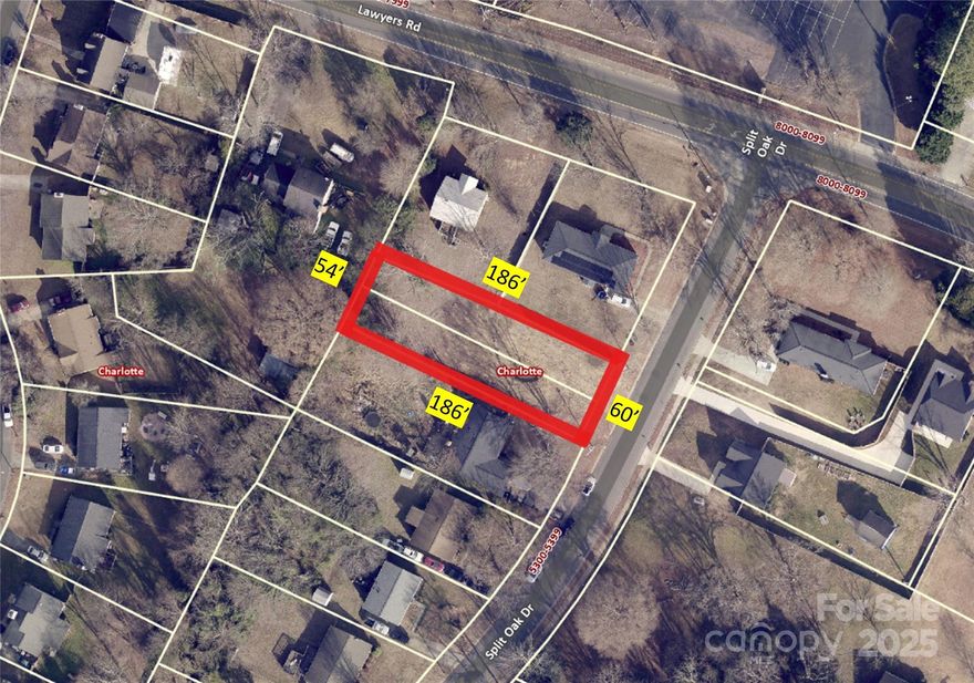 Great investment opportunity in East Charlotte! These two adjoining N1-B zoned lots at 5329 & 5339 Split Oak Dr are duplex-ready, offering a prime site for multi-family infill in a rapidly developing area. Both parcels are completely flat with water and sewer available at the street (tap fees required), making the build process straightforward and cost-efficient.

Situated in the growing Mint Hill / East Charlotte corridor, this location provides quick access to Albemarle Rd, Lawyers Rd, and WT Harris Blvd, placing everyday conveniences just minutes away—grocery stores, restaurants, parks, and retail centers are all nearby. Enjoy an easy commute to Uptown Charlotte in approximately 20 minutes, as well as close proximity to I-485, connecting you to the entire metro area.

Perfect for builders, investors, or anyone seeking a strong rental or resale opportunity in one of Charlotte’s active growth zones. Don’t miss these ready-to-build duplex lots with outstanding long-term potential.