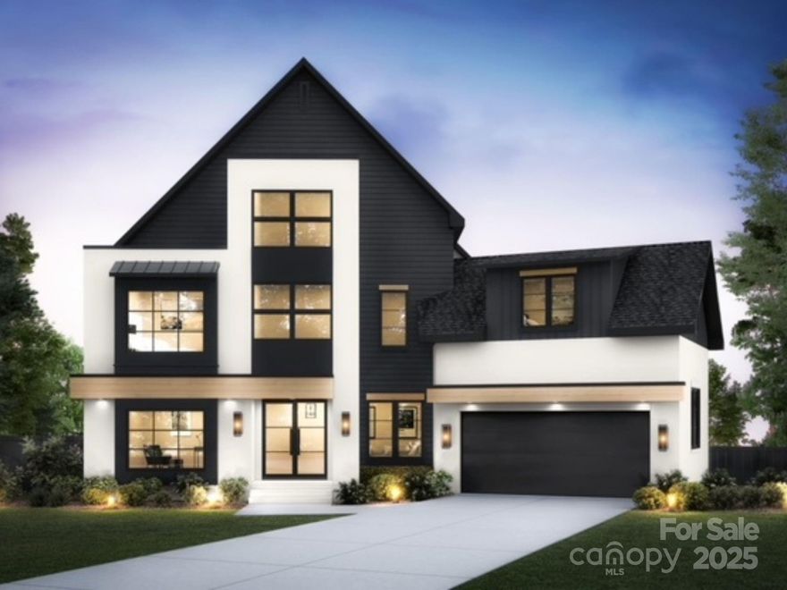 Stunning design in a new gated community that's convenient to all South Charlotte has to offer.  The main level features a large chef's kitchen, dining room, office and spacious great room with gas fireplace. The large covered deck off of the great room has views of the wooded creek buffer. Floating stairs take you to the upper level, which includes the Primary Suite with spa-like bath and oversized closet, 3 additional bedrooms and baths, plus a coffee/beverage bar. The light and bright walkout basement has a large entertaining space with wet bar/kitchenette, and an enormous covered terrace with gas fireplace. Additional homes are currently under construction on the block, ask for information. The community is an active construction site, please use caution when driving through. Tax value is based on the lot value only.  Illustration is for demonstration purposes, final design is subject to change without prior notice.