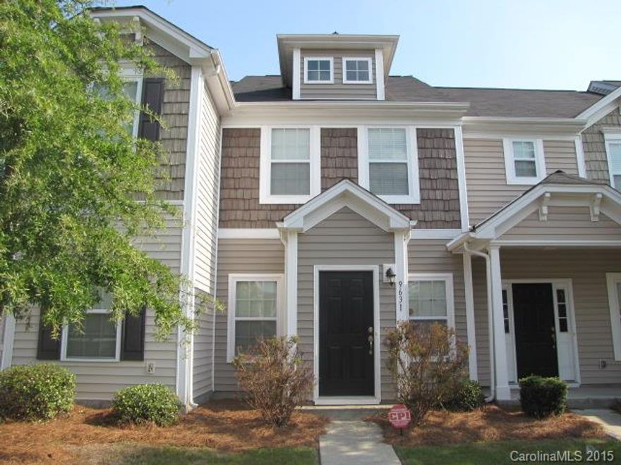 This well-maintained town home offers 1057 sq.ft. of living space. The main level features a foyer, a formal dining room, and an open living room and kitchen. A unique breakfast bar is accented with stone and under lighting. The master suite and guest bedroom, each with a full bath, are located on the upper level. Other features include raised-panel kitchen cabinets and black appliances, an arched entryway, and a first-floor laundry closet with wire shelving. This property is close to I-485.