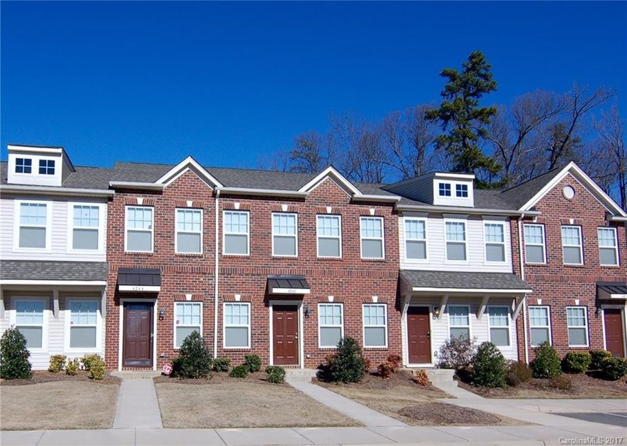 Wonderful brick front unit offered that is only 2 years NEW! Low maintenance living located right off of I-485. Functional floor plan with upgrades and finishes to provide style. Each bedroom has their own on-suite bathroom. Granite in the kitchen and master bathroom, pre-finished hardwood floor, 9 foot ceilings, crown molding, center island, pendant lighting, and stainless steel appliances.