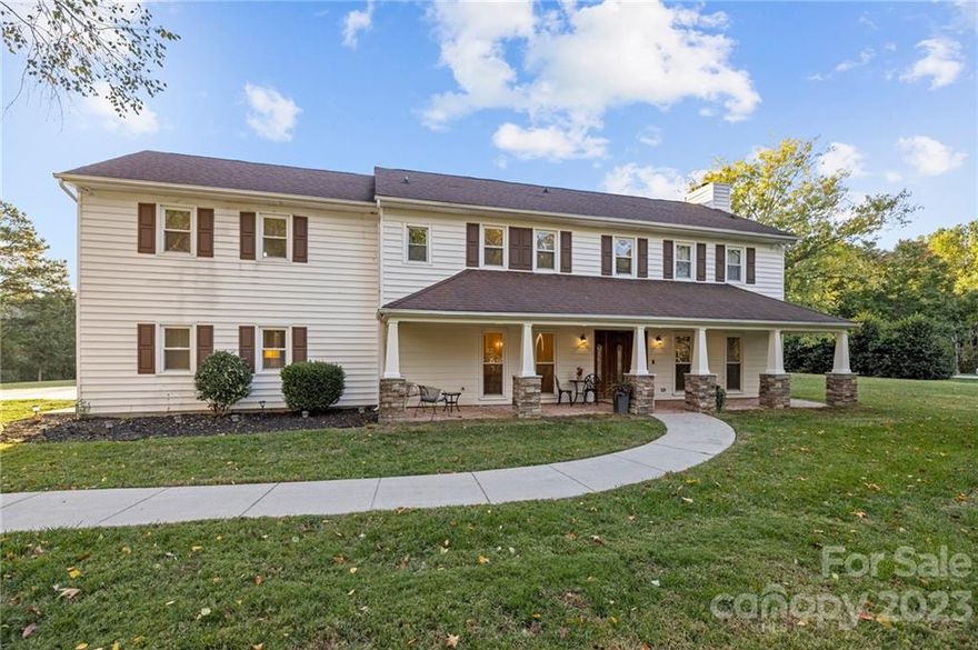 Exceptional contemporary home sitting on 1.58  acres of land within walking distance to the Weddington Swim & Racquet Club. This home has 4 bedrooms,  a large flex room and 3 beautifully updated full bathrooms. NEW HVAC unit & heath pump 10/12/2022. The primary bedroom and bathroom features a spacious elegance that you cannot find elsewhere for this price! On the lower level, check out the large sunroom and private black aluminum fence patio area, giving you plenty of room to entertain guests year round. You will find new lighting fixtures, a fresh coat of paint and porcelain white tile. There is a tankless water heater and water filter placed throughout the entire home. For the icing on the cake, a sound system in the main floor,  there is a 2 finished car garage with a newly installed garage door and smart opener. A 473 sq. ft. shed built 7 years ago. Don't miss out on this stunning home in a GREAT School District and close to wonderful restaurants and shopping centers.