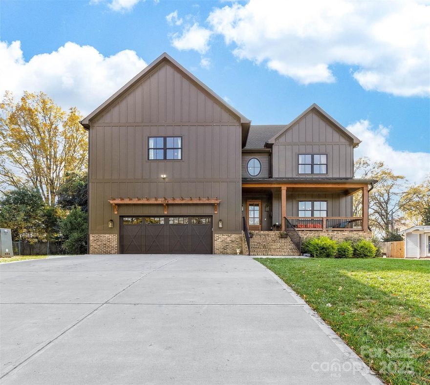 Custom built home by Carolina Serenity Homes that blends upscale design with modern comfort. You will be greeted with a large covered front porch at this stunning 5 bedroom, 4 bath home. Features include an open concept layout flooded with natural light. The main level offers a wet bar, gourmet kitchen, walk in pantry/prep area, dining area, family room, flex space/office, mud room, full bathroom and a bedroom/study.  A chef's dream with this gourmet kitchen that features a walk in pantry/prep area, custom hood, 36 inch duel fuel range, oversized kitchen island with quartz countertops and premium stainless steel appliances. Located off the den is a private flex space that can be utilized as an office or study area. The bedroom on the main level has an ensuite bathroom.  This bedroom is versatile and can also be used as an office or playroom.  Don't miss the hidden play area located in the closet underneath the stairs!

Upstairs you will find 4 additional bedrooms with custom designed closets.  Retreat to the luxurious primary bedroom which features a large ensuite bathroom and closet/dressing room.  The spa inspired primary bathroom has a large soaking tub, oversized shower, dual vanities and an adjoining closet/dressing room.  In the closet/dressing room you will find custom built shelves and room for a vanity.  This thoughtfully designed home has the laundry room adjoining to the primary closet/dressing room.  Two additional bedrooms upstairs share a bathroom with a separate water closet and tub.  An additional bedroom upstairs can be utilized as a bonus room as well.

Outside you can catch glimpses of the city skyline from the private fenced backyard or covered back porch. Quality craftsmanship shows throughout the home with hardwood floors, custom tile and cedar accents. There is spacious room for entertaining in this home and ample parking for guests as the driveway can accommodate several cars.

This home delivers high end living in Villa Heights, one of Charlotte's most vibrant neighborhoods.  Close to Optimist Hall, NoDa, Cordelia Park, Uptown and the light rail.

No HOA or restrictions for short term rental