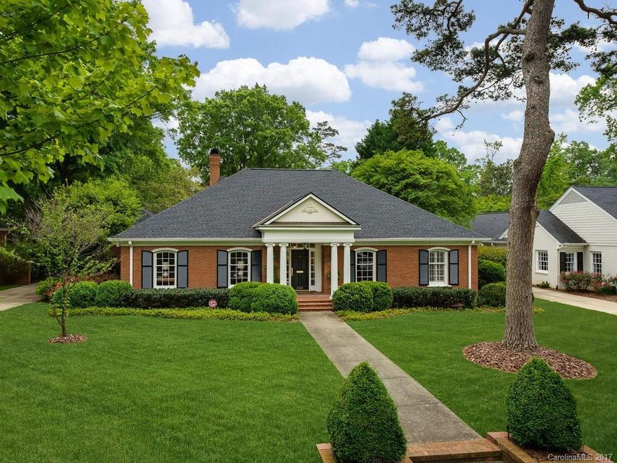 Elegant Myers Park home on one of the most desirable streets in Charlotte.Large private backyard.You can sit on the back patio and listen to the birds sing and watch the bunnies run thru the yard. Feels like you are in your own private oasis while being minutes to uptown and SouthPark.Large open rooms & great flow for entertaining.First floor master suite.New roof,new HVAC, new tankless hot water heater,heated master bathroom floor,fabulous guest suite/rec room w/ full bath above 2 car garage