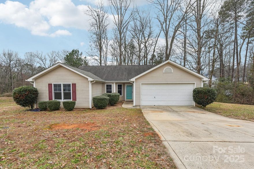 This Home Offers Peace of Mind with Major Updates Already Completed! This 3 Bedroom/2 Bath Ranch Features New Roof - 2014, HVAC - 2021, Hot Water Heater - 2018 and Door/Windows - 2023.  Nestled on a Cul-De-Sac Lot with a Wooded Backdrop.  The Spacious Primary Suite w/Private Full Bath and Walk In Closet is the Perfect Owners Retreat, The Den Area could be also used for a Home Office, Flex Space or Formal Dining. Get Cozy in the Vaulted Great Room w/Gas Fireplace. A Little TLC with Paint & Carpet will make it your own! Backyard Features Seasonal Privacy and a Large Deck Ideal for Relaxing or Grilling Out. Home is Conveniently located just minutes from Shopping, Dining, Schools & Hospital.