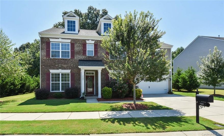 Sought after brick front Providence II plan/LiveWell Homes,5bdrm/3 full bths, 3200+ sq ft, Open floor plan, guest bdrm on main with full bth and a office. 4 Bdrms/bonus and 2 full bths on 2nd level. Hardwoods on main level, granite counter tops, S/S appliances and tile in the baths. Huge closets,(must see). Private wooded backyard with custom patio and fireplace. NEW 2017 heat pump,(5K,VALUE). WALK to pool, amenities, minutes to downtown historic Waxhaw ,Union County schools,will not last,hurry!