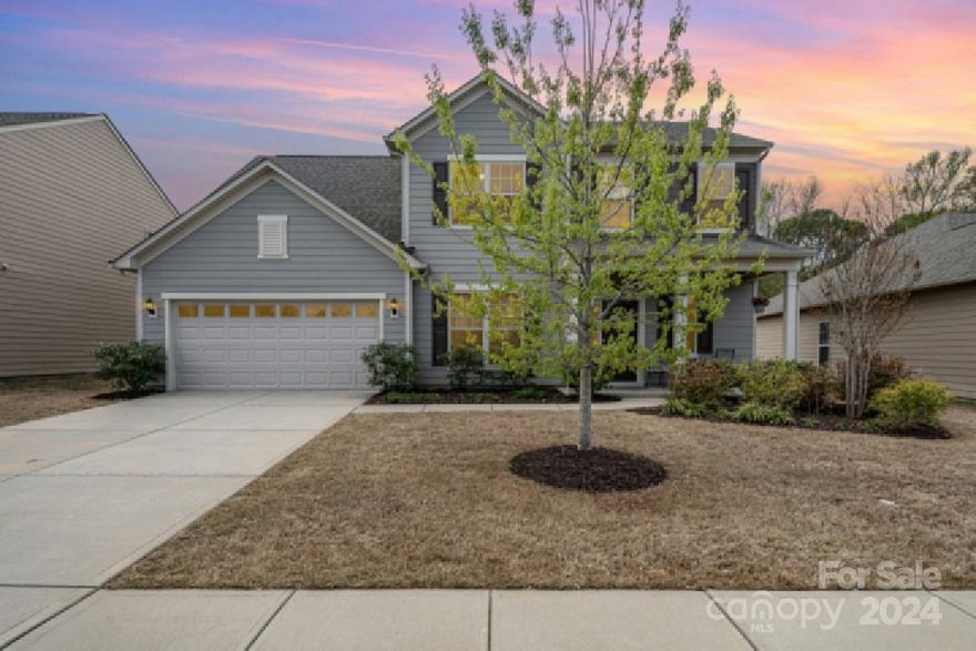 Move-in ready home with tons of luxury finishes, only minutes from Groceries, Shopping, & Restaurants! Protected Tree lined backyard, lots of natural light, recessed lights, upgraded light fixtures, & freshly painted. Open concept main level. The back patio has an extra large concrete slab with hookup for an outdoor tv & an exterior gas spigot perfect for a built-in outdoor kitchen. The gourmet kitchen offers granite countertops, huge kitchen island, & a view of the stone gas fireplace. There's so much flexibility with this home’s flow/floor plan. Lots of storage. The primary bedroom enjoys views of the woods & en-suite bathroom with upgraded vanity with quartz countertop.