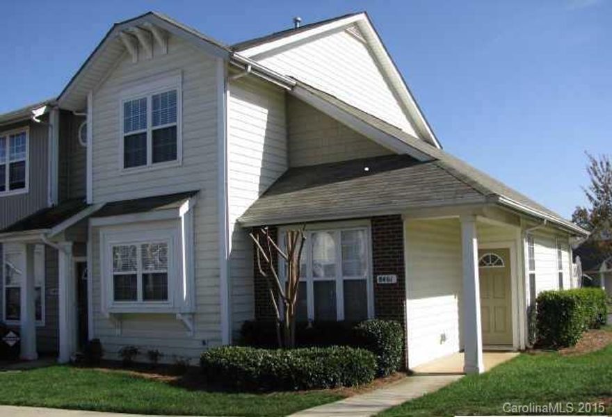 Beautiful end unit Town home with hardwoods in great room, dining room and kitchen. Great room also has vaulted ceiling, ceiling fan, fireplace and sliding door to enclosed patio. Arched doorway from great room to dining room. Master on main level. Three bedrooms and full bath upstairs. Community has club house and pool. Storage in attached unit out back, as well as attic. Community pool is included in the HOA, along with exterior maintenance, lawn & landscaping, and water/sewer.