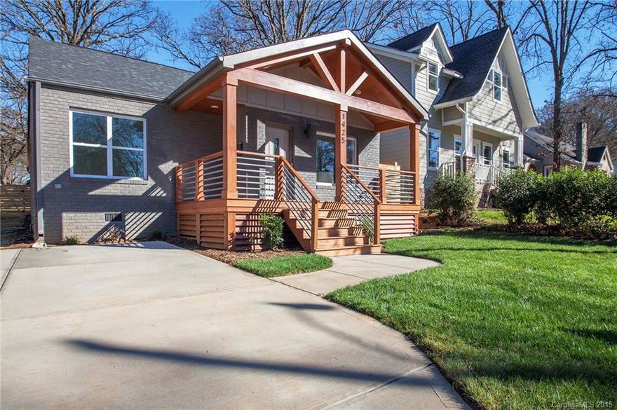 Stunning mid-century modern 3 bed, 2 bath with COMPLETE renovation! Beautifully appointed with an open floor plan with grey washed site sanded and stained hardwood floors, modern subway tiles and stunning quartz counters. Master bath features a dual vanity and oversized shower stall with penny tiles.  Dining room boasts a one of a kind accent wall.  Covered front and back porches! Back yard features an awesome fire pit for outdoor entertaining!  Steps away from the best of Midwood and NODA!