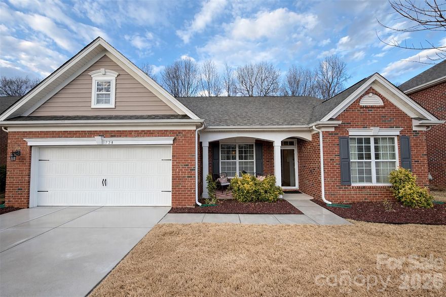 Welcome to this beautifully maintained all-brick ranch offering effortless one-level living in a peaceful, private wooded setting in Rock Hill. Thoughtfully designed with an open, flowing layout, the home features 9-foot ceilings, rich hardwood floors, and inviting spaces filled with natural light.

The spacious primary suite is a true retreat, highlighted by walk-in closets, a spa-inspired bathroom with dual vanities, garden tub, and separate shower, and a comfortable, private feel. Two additional bedrooms are well sized and thoughtfully positioned, while a flex room provides the perfect space for a home office, playroom, or additional living area.

At the heart of the home, the kitchen opens seamlessly to the main living area and features abundant cabinetry, a walk-in pantry, and an easy connection to both the dining and breakfast spaces—ideal for everyday living and entertaining alike. The great room with fireplace creates a warm, welcoming atmosphere.

Step outside to an extended patio and pergola, all overlooking a tranquil wooded backdrop that offers privacy and a sense of retreat. A welcoming covered front porch, in-ground irrigation, and beautifully maintained landscaping complete the outdoor experience.

Ideally located with close proximity to Ebenezer Park and Lake Wylie access, this home blends comfort, quality construction, and lifestyle in a way that’s increasingly hard to find. Move-in ready and thoughtfully cared for, this is a home you’ll feel the moment you walk in—and won’t want to leave.