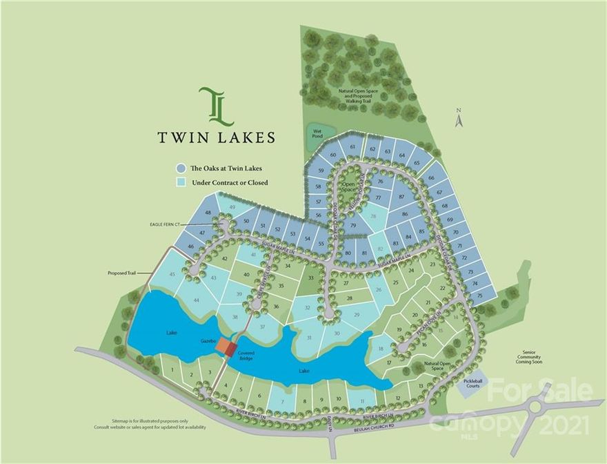 TWIN LAKES Custom Home Community is located on 116 acres, offering low Union County taxes and award winning schools.  Residents of Twin Lakes will enjoy walking trails, a waterfront gazebo, championship grade pickle ball courts and a community dock for kayaks, canoes and stand-up paddle boards.
Additional lots are available.