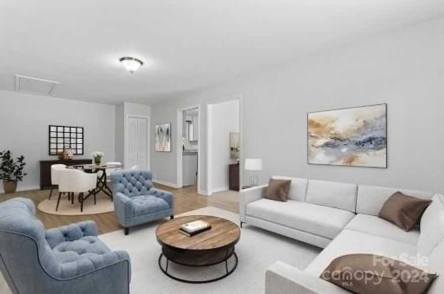 Come make this absolutely beautiful 3BR/2BA ranch home in Concord yours today! Ideal for a primary residence, as well as a turn-key rental property. Home features beautiful kitchen with newer countertops, flooring, and hardware. Two Spacious Family rooms- perfect for entertaining your guests. Mudroom with sink. New Dishwasher and New faucet. Updated bathrooms with new vanities, flooring, and mirrors. New carpet, new paint, smooth ceilings. New fixtures and ceiling fans. Outside you have a large 2 car carport with new ceiling and fresh paint, 2 outbuildings, deck, and gazebo. Conveniently located near 49, 29, and close access to 485, Charlotte Motor Speedway, and right next to Frank Liske Park.