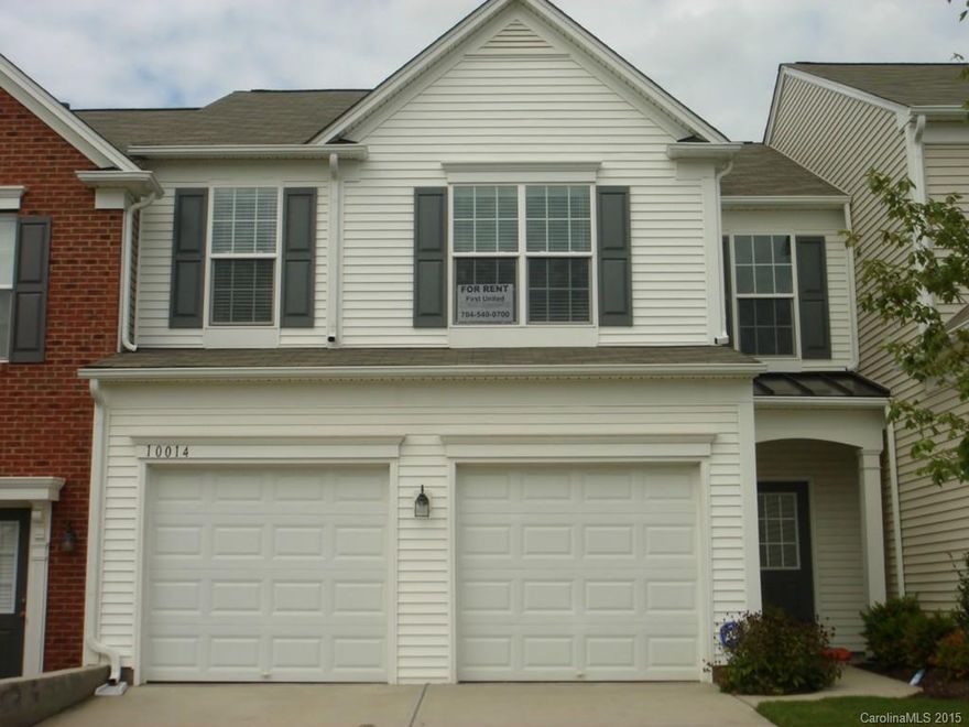 Walk to Blakeney! Fantastic location! In Blakeney. 3 bedrooms,2.5 bathrooms with hardwood floors down! Gas log fireplace granite counter tops, stainless appliances, refrigerator included along with lawn maintenance as well. Neighborhood also features community pool included. In addition there is a full 2 car garage. Master suite with cathedral ceiling garden tub and walk in closet.