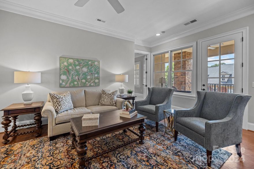 Prime Southpark location in the beautiful gated neighborhood of Louisburg Square! This wonderful location is within walking distance of Charlotte's best restaurants, shopping & entertainment. Walk to Whole Foods, Starbucks, Dilworth Tasting Room, Cafe Monte and more. You will not find a more convenient location than Louisburg Square. This charming two bedroom condo located on the third floor has over 1400 square feet plus a large covered outdoor patio. It comes with two covered parking spaces and a separate large storage unit. You will feel very private, yet in the heart of it all!

Note: The lobby floors are being redone so all the furnishings have been relocated. The work will begin the week of Sept.3rd.