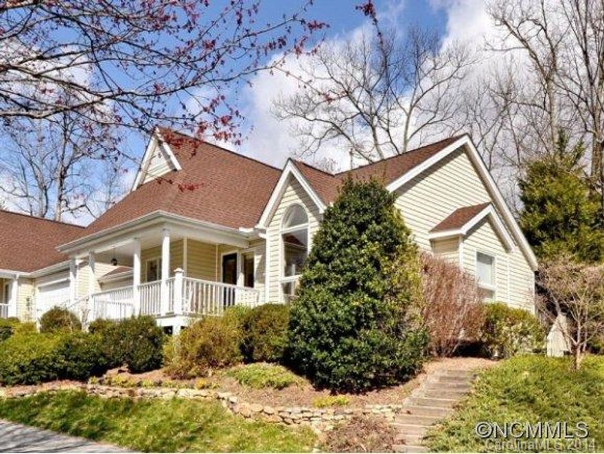 Open & light!! This hard to find one-level home in Carriage Walk features hardwood floors, soaring cathedral ceiling & fireplace in the entertainment size great room, kitchen with solid surface counters and pantry, den/study that adjoins breakfast room and master suite has dual walk-in closets and lovely bath w/dual sink vanity & soaking tub. Enjoy outdoor living on the private deck & rocking chair front porch!