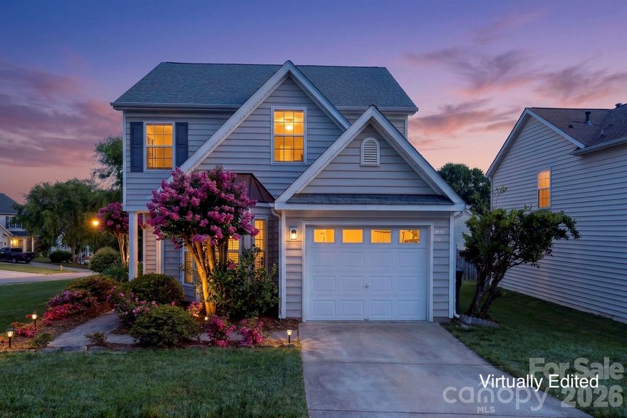 Move right into this beautifully refreshed home located on a spacious corner lot within the vibrant Waterstone community. Rest easy knowing that major updates were completed in 2024, including new plumbing throughout, a new HVAC system, and modern flooring. The bright kitchen features granite countertops, subway tile, a newer dishwasher, and a handy breakfast bar, flowing easily into the living room highlighted by soaring ceilings and a cozy fireplace. The main-level primary suite offers a true escape, with a bath featuring dual sinks, a garden tub, and a separate tiled shower. Convenience is key with the large walk-in primary closet providing direct access to the laundry room, where the washer and dryer convey. Upstairs, you will find two additional bedrooms, full bathroom, and a flex space perfect for an office, a play room, or guests. Enjoy the upcoming summer from your own yard with mature blueberry bushes ready for picking in June, or take advantage of the unbeatable community amenities, including a pool, playground, and basketball court. All of this is situated in the top-rated Fort Mill school district, close to shopping and the interstate, with trash and recycling included in the HOA.