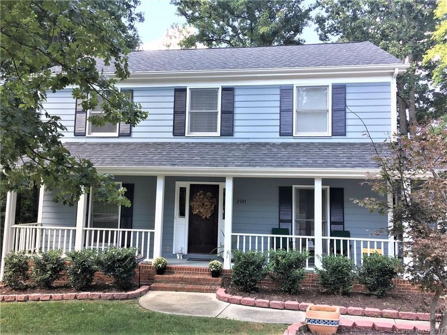 Impeccable home at the end of the "cul de sac", large Rocking chair porch with Large great room with masonry fireplace. Open kitchen w/ bay window, Laminate Wood  floors & desk area. Huge island, Granite countertop & back splash, Bright Master BR w/ wood accent on main wall. Master B with separate shower & garden tub w/ ceramic tile back splash. Large wooded backyard with Deck. Amenities: tennis courts, swimming pool, playground and walking trails. New Blinds Throughout. Open Sep 23, 11-2 pm