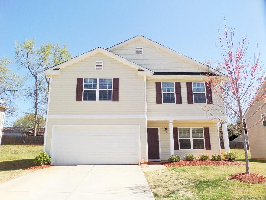 You've found your home! Look at this beautiful 2-Story, 4 bdrm, 2.1 bath home w/ 2 car garage. Home has an open floor plan w/a spacious kitchen w/island that overlooks the breakfast area and great room! Walk out from the kitchen to a custom deck overlooking the private back yard. Large master bdrm w/trey ceiling & HUGE closet. Bath has separate shower, dual vanities & garden tub. House Charlotte Finance available. Buyers can receive up to $7500 to help w/ down payment/closing costs