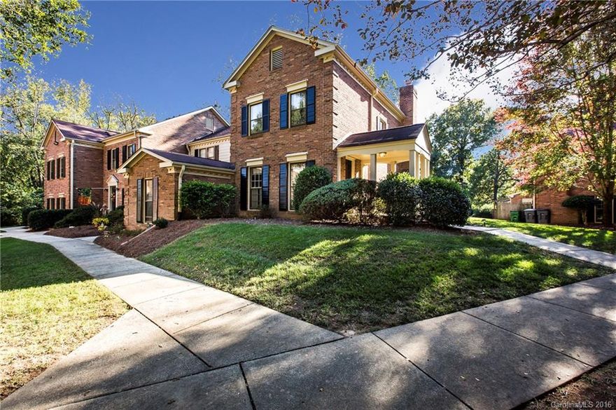 Fabulous end unit townhome with wood laminate floors on the main level, stainless steel appliances in kitchen and stellar view of green space leading to golf course.  Double doors in living room lead to private patio where you can relax and enjoy the view!  Outdoor storage closet, HVAC approximately 18 months old.  Enjoy all of the amenities of Raintree in the heart of south Charlotte with easy access to the Arboretum and highly rated schools!
