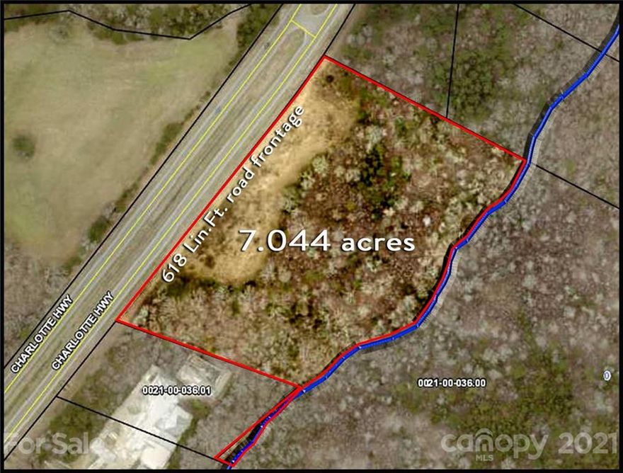 With 618 feet of Hwy. 521 road frontage this property is partially open in the front and mostly wooded as you travel deeper into the tract.  The open, front section is level and changes to slightly sloping terrain at the woods line.  This mild slope continues for the 500 feet depth of the tract and ends at a creek, Causar Branch, which is the rear property line.  The property is currently zoned RN, Rural Neighborhood, but its highest and best use is most likely commercial.  The adjacent properties to the south are currently zoned Light Industrial.  Rezoning will be necessary for commercial or industrial designation from the county.  The property is located in Lancaster County but is contiguous to the Town of Van Wyck.  It can be annexed into Van Wyck via the town’s application process. Available utilities include county water, electricity, phone & Internet, natural gas.  Sewer is 1.5 miles north at the High School. Buyer is responsible to confirm availability of all utilities.
