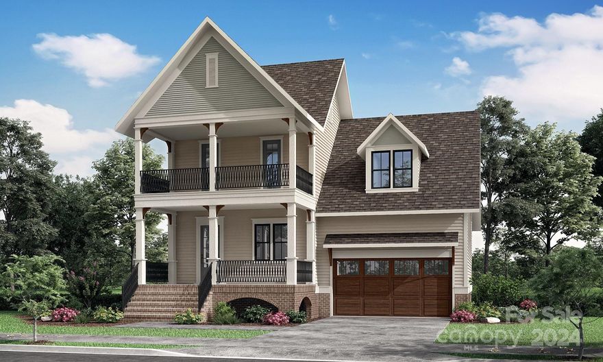 Beautiful new home in desirable Ashbrook located on a quiet cul-de-sac of 5 new homes. Interior trim details bring charm and character to the open floor plan w/ hardwood floors throughout. The kitchen has stacked cabinets, built-in fridge, dual fuel range, and accented by Calacatta Gold Suede quartz, a champagne bronze faucet and pot filler. Relax and unwind in the family room featuring a coffered ceiling and gas fireplace flanked by built-ins. The covered rear porch overlooks the yard w/ sod and irrigation. The owner's suite on the main level is a serene retreat w/ a well-appointed owner's bath w/ a freestanding tub and 2 walk-in closets. Work from home in style in the study w/ wainscoting and french doors. Upstairs, the loft has access to the large upper porch and there are 3 additional bedrooms w/ walk-in closets. Visual Comfort lighting throughout the home, 2 car garage w/ car charger outlet and tankless water heater. Don't miss the chance to make this exquisite house your home!