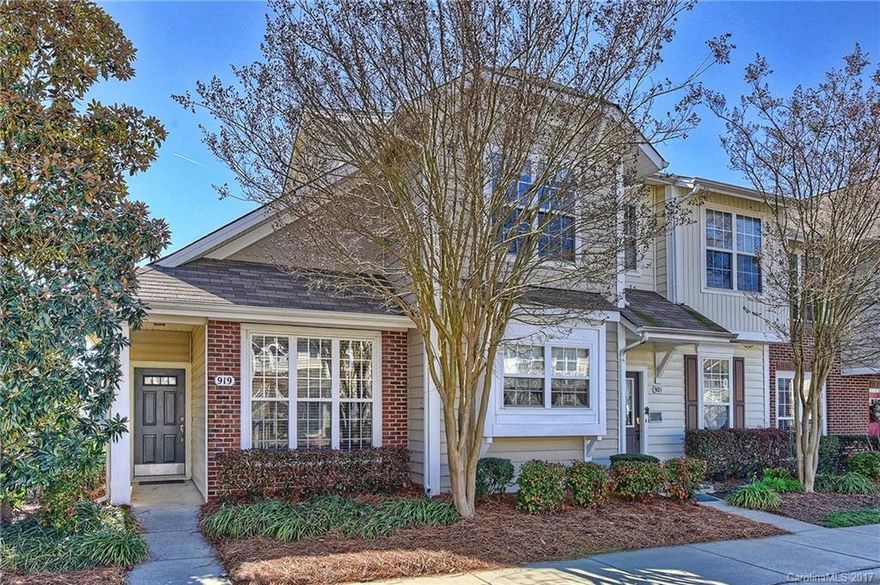 Much sought after 3 bd & 2.5ba, corner unit town home in Waterstone community! Main level Master Suite with walk in closet. Great room with gas fireplace and vaulted ceilings. Kitchen features SS appl. and breakfast bar and dining room. Two large bedrooms and full bath upstairs. Private, fenced in Patio with storage area. Frig., washer & dryer convey. Community amenities,close to interstate, and in Fort Mill school district!