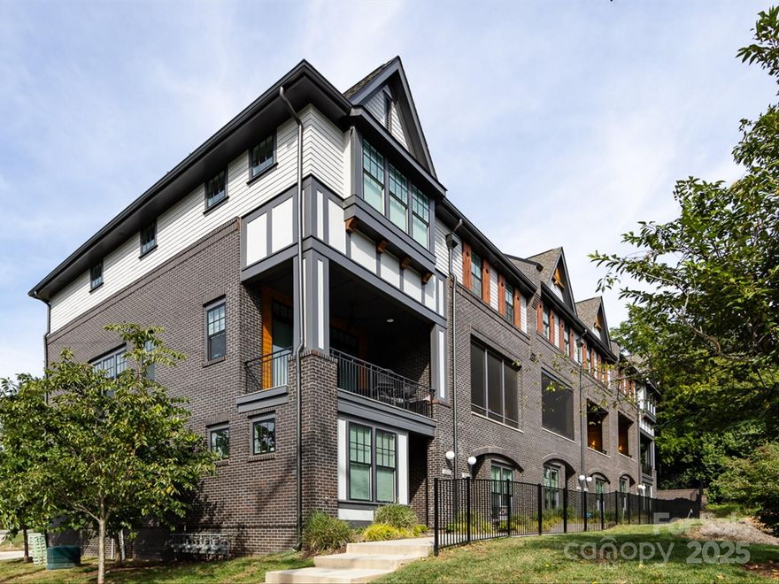 Built in 2023, this beautiful townhome, located in the heart of Elizabeth, combines design, comfort, and convenience, just minutes from Uptown and Plaza Midwood. Inside, 10’ ceilings, hardwood floors, and upgraded lighting create a bright, open feel. The chef’s kitchen features a 36” GE Café dual-fuel range, stacked cabinetry, quartz countertops, and a large island ideal for cooking or entertaining. Upstairs, the owner’s suite offers a spa-like bath with frameless glass shower, dual vanities, and a custom walk-in closet. Each of the three bedrooms includes its own en-suite bath, providing comfort and privacy. A covered porch, smart lighting, and a two-car garage (with EV hookup) add ease and functionality. With sophistication, space, and an unbeatable location, this townhouse is move-in ready for you!