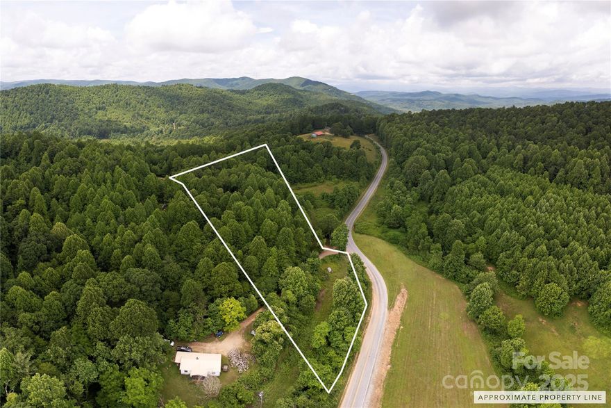 2.58 UNRESTRICTED acres, mostly wooded with Pinnacle Mountain Road frontage. Seller states that 30 foot EXISTING private driveway easement that runs from Pinnacle Mountain road to back of property will be removed at closing, as neighboring property has alternate access, PIN #9555579302. PROPOSED 30 foot driveway easement at rear of property will remain for access to property at rear, PIN #9555575472.