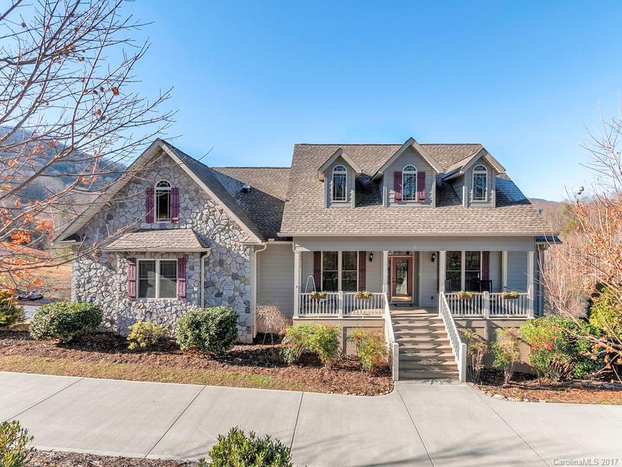 Immaculate Arts & Crafts with master on main. Open floor plan, Eat-in kitchen with granite, prep sink, Mahogany cabinets, pantry, and gas range. Covered deck to enjoy the mountain views. Master with dressing room & his/ hers closets, spacious walk-in shower, claw foot tub, and double vanity. The rec room includes an unfinished storage room, Pellet stove, full bath, and covered deck. The 3-car garage has workshop area. Salt-water pool & back-up generator. (See additional feature list attached)