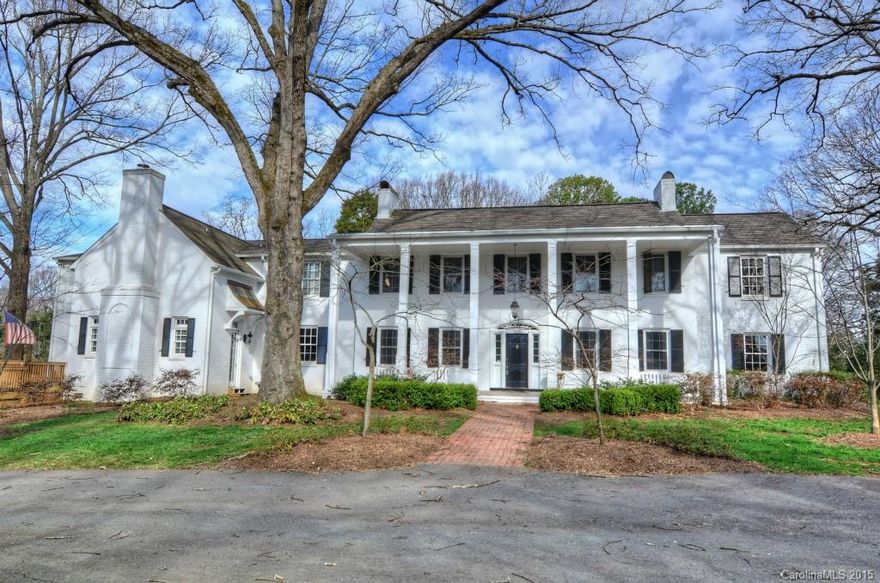 A unique opportunity to own a piece of Charlotte history! This old South Antebellum manse retains the charm of yesterday but is now equipped with today's luxury standards. Nestled on 1.7 idyllic acres adjacent to Southpark/Cotswold. The meticulous grounds offer Ancient Camellias, Grand Oaks, blooming flowers and shrubs. The interior features more than 8000 heated square feet with 6 bedrooms, 7.5 baths, lower level media room, even your own dance studio. A true paradise & a very rare find indeed!
