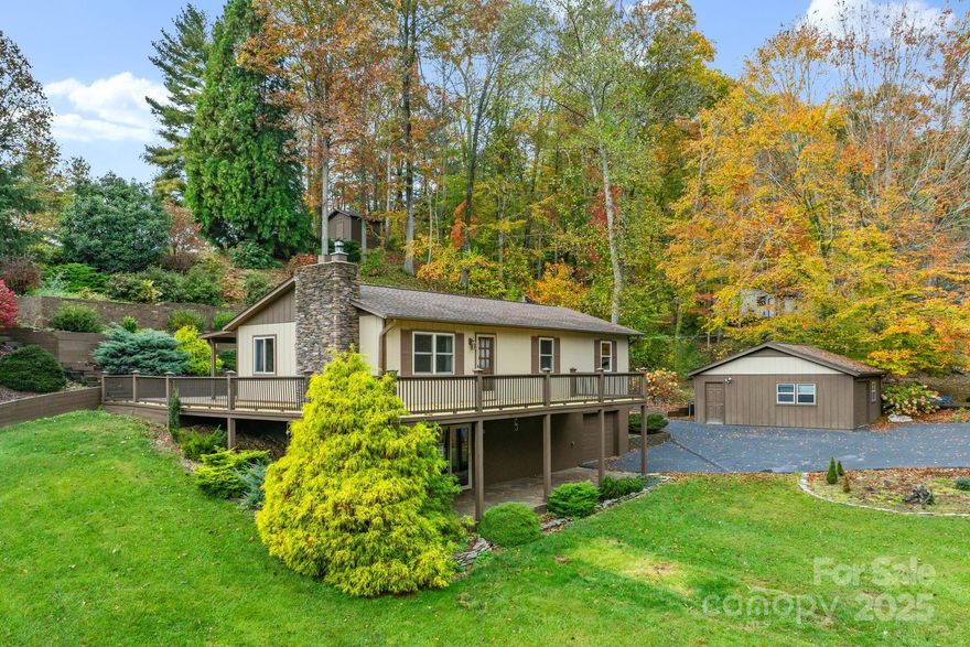 Welcome to your charming retreat nestled in the Beech Glen Community! This solidly built home from the 1980s has been thoughtfully updated and is now ready for your personal touch to make it your dream property. Enjoy a brand-new HVAC system for year-round comfort, stylish LVP flooring on the main level, updated bathrooms, and new decking that enhances your outdoor living space. The home sits on a picturesque lot adorned with a gazebo, perfect for tranquil afternoons, and a cozy fire pit ideal for evening gatherings. The outdoor space is a true gardener's paradise, with multiple garden spots inviting you to cultivate your floral and vegetable dreams. Additionally, the property boasts two detached garage/utility buildings, each offering 400 sq ft of versatile space—ideal for storage, a workshop, or even a hobbyist’s retreat. There's plenty of room to park your camper, ensuring your adventures are always within reach. Location is key, and this lovely estate is just 10 minutes from the vibrant downtown Weaverville, 20 minutes from downtown Asheville, and a convenient 35 minutes to the airport. Enjoy the best of both worlds with easy access to shopping, dining, recreation, and entertainment! Seller offering 2-10 Home Warranty.