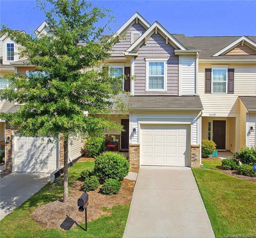Desirable Open Floor Plan Townhome conveniently located close to the University Area, Concord Mills Shopping center, I85 & 485.  Spacious kitchen w/ center island, granite counter tops, & SS appliances.  3 bed 2.5 bath with loft & 1 Car Garage!  Community pond, playground, pool w/ water slide & walking trails a short distance away.