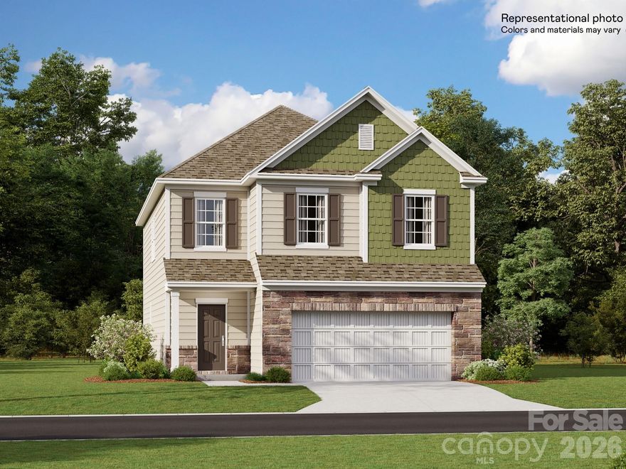 Welcome home to the Westbury with unfinished basement! This popular two-story home delivers modern comfort with ample room to grow and entertain. Upon entry is a two-story foyer that flows to a spacious open-concept design. Step right in to a spacious family room open to kitchen with island and dining area, perfect for seamless everyday living. Special touches include quartz countertops and tile backsplash, large walk-in pantry and island seating. Beautiful gas fireplace in family room makes every evening warm and cozy! There is a deck off the kitchen to enjoy the view! Upstairs you'll find a flexible loft space ideal for a TV or study area - even a play zone! Four spacious bedroom, including the primary bedroom and laundry room are also upstairs. This home also boasts a large unfinished walk-out basement - roughed in for plumbing and electrical. Redhawk is truly a lifestyle community offering resort-style living in Belmont, NC. Amenities planned include two pools, tennis and pickleball courts, sand volleyball, disc golf, dog park, walking trails and 2-story clubhouse with fitness room. Located just 22 min from the airport, 30 min from Uptown Charlotte and 15 min from the Whitewater Center. Of course, the charm of downtown Belmont is just around the corner with shops, quaint restaurants, parks and more.