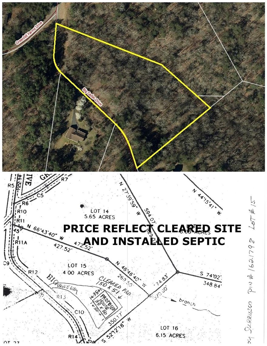 SEPTIC INSTALLED - READY TO BUILD YOUR 3 BEDROOM HOME.  LOT CLEARED READY FOR CONSTRUCTION. 
300' PROFESSIONALLY GRADED DRIVEWAY LEADS YOU TO A PRIVATE "OFF STREET" SITE.  SURROUNDED BY HIGHER END HOMES,(SEE SAMPLE OF HOMES IN PHOTOS) PRIVATE COMMUNITY LOCATED MINUTES TO LAKE LURE. AND 4.5 MILES FOR DOWNTOWN RUTHERFORDTON. BIKE RAIL TO TRAIL PATHS ARE LOCATED IN ADJOINING TOWNS
PERFECT FOR VACATION HOME OR PERMANENT RESIDENCE.
PRICE REFLECTS 300' DRIVEWAY TO HIDDEN LOT CLEARED AND SEPTIC,WAS ALREADY INSTALLED BY THIS OWNER.  
1500 SF MINIMUM TO BUILD - 
NO SINGLE WIDE MANUFACTURED HOMES - MODULAR PERMITTED
EASY ACCESS TO ALL MAJOR SHOPPING.