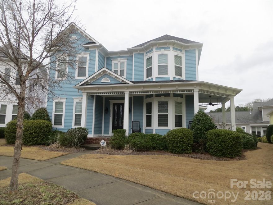 This beautiful 5 bedroom, 4.5 bath home in the lovely Charleston-style Antiquity neighborhood of Cornelius is on a quiet cul-de-sac overlooking the preserve. The wrap around porch and larger lot make this home a rare find. With the extras typical of the Cunnane builders, the home offers 10 foot ceilings, 5 piece crown moldings, beautiful woodworking, cabinetry, flooring and lighting.
The first floor includes: a large master bedroom and bath with shower, soaking tub and walk-in custom finished closet; the Great room with gas fireplace adjoins a breakfast nook and Kitchen with all appliances including 2 full sized ovens; a butlers pantry leads to the Dining room and makes entertaining easy; an Office, half bath and laundry room finish this floor.
The second floor features: 4 more large bedrooms and 3 full bathrooms. One bedroom is currently being used as a Media room. A large walk-in attic includes lighting and electrical outlets.
The rear facing 2 car garage with opener is finished with poly-coated floors, built in cabinetry, workbench and ceiling fan. An extra parking space adjoins the outdoor patio with gas grill hookup overlooked by the screened in porch.