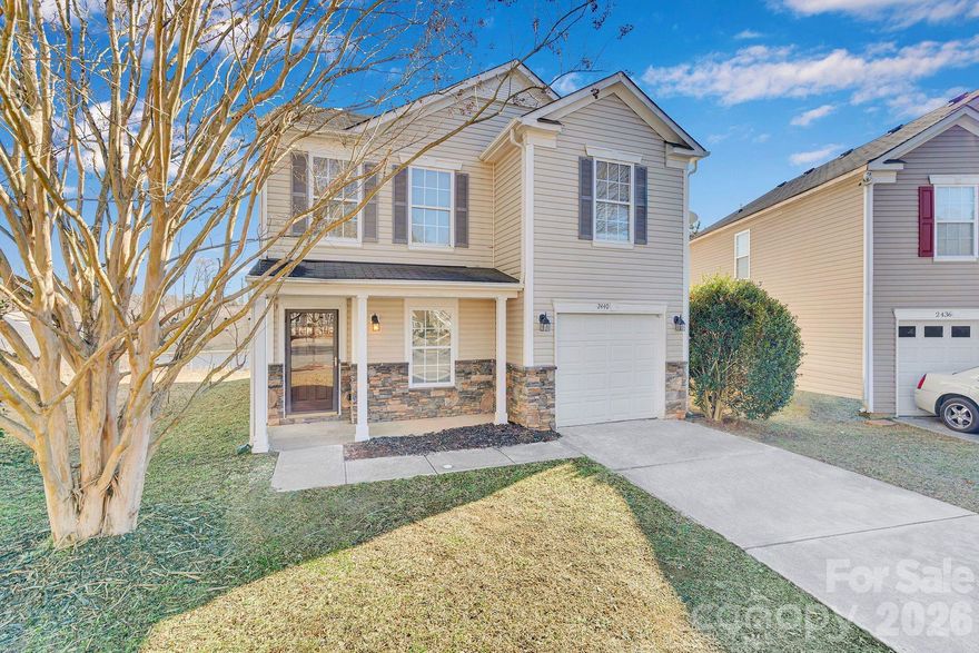 Calling all investors seeking rentals!  This community has a maximum rental capacity of 20%, but this home is registered as a rental with the HOA!  Also perfect for first time home buyers!  Seller is willing to pay up to $5,000 in closing costs or points with full price offer!  Welcome home to 2440 Mint Thistle Court, a recently renovated 3-bedroom, 2.5-bath home tucked away on a quiet cul-de-sac in the desirable Meadowhill subdivision of Charlotte. This inviting residence offers a functional layout with comfortable living spaces and a single-car garage for added convenience. Recent updates provide a fresh, move-in-ready feel, making this home an excellent option for today’s buyer. Enjoy a peaceful neighborhood setting while remaining close to shopping, dining, and major commuter routes. A great opportunity to own a beautifully updated home in a convenient Charlotte location.