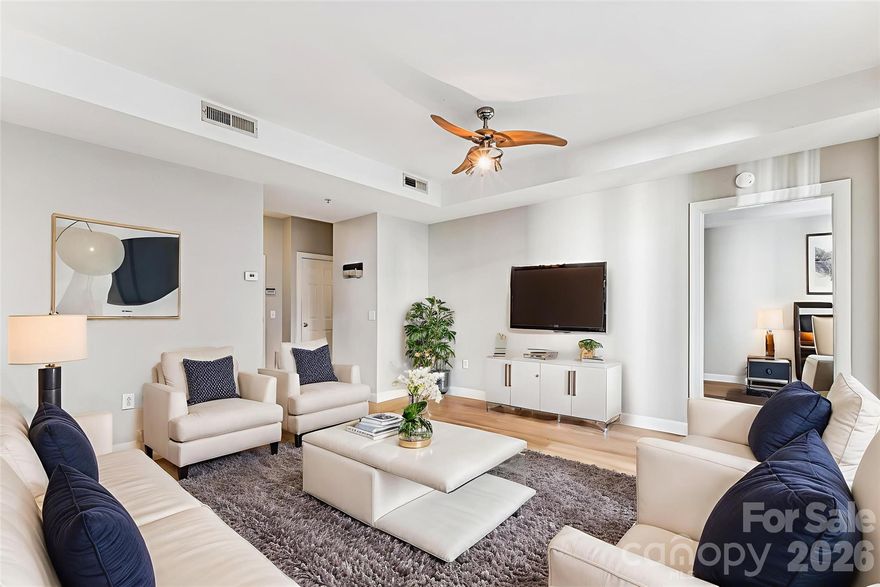 This beautifully updated 1-bedroom, 1-bathroom condo in Uptown Charlotte's Gateway Plaza is a great opportunity for urban living. Key features include: Updated Interiors: New stainless steel appliances, granite countertops, and luxury vinyl plank (LVP) flooring throughout. Spacious Bathroom: Equipped with a dual vanity and a walk-in closet for ample storage. Expansive Balcony: Offers serene views of the courtyard and pool, ideal for relaxing or enjoying morning coffee. Prime Location: Close to Johnson & Wales University, Bank of America Stadium, and Truist Field, with easy access to shops, restaurants, and entertainment. This condo is perfect for anyone looking to enjoy vibrant city life while also having a tranquil retreat at home. If you have any questions or need further information, feel free to ask!