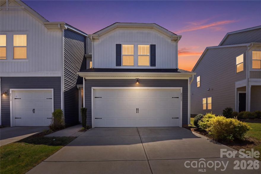 Move-in ready end-unit townhome with 2-car garage in a prime location.

Welcome to this beautifully maintained 3 bedroom, 2.5 bath end-unit townhome built in 2022 offering the perfect combination of space, natural light, and modern finishes. With a rare two-car garage and additional storage, this home stands out from the rest.

The open main level is designed for both everyday living and entertaining, featuring durable LVP flooring that flows throughout the living, dining, and kitchen areas. The kitchen is the centerpiece of the home, complete with a large center island, stainless steel appliances, modern gray cabinetry, a stylish backsplash, and a spacious pantry.

The bright and inviting living area offers plenty of room to relax and opens directly to the rear patio through sliding glass doors, creating an easy indoor-outdoor flow.

Upstairs, all three bedrooms are thoughtfully laid out, including a spacious primary suite with a dual vanity, walk-in shower, and an oversized walk-in closet. Two additional bedrooms share a full bath, and the upstairs laundry room adds everyday convenience.

Additional features include a rear storage closet and a highly desirable end-unit location that provides extra privacy and natural light.

Located just minutes from shopping, dining, and major interstates, this home offers both comfort and convenience in one of the area’s most accessible locations.

Schedule your showing today and see why this one stands out.