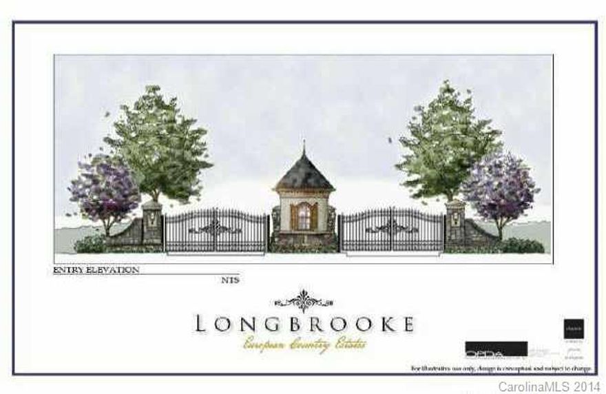 Fabulous offering with so few developed lots available!  Gorgeous European custom gated home community of Longbrooke with Old World charm!  Beautiful lot ready for your dream home!  Low SC taxes yet so close to Ballantyne and S. Charlotte!