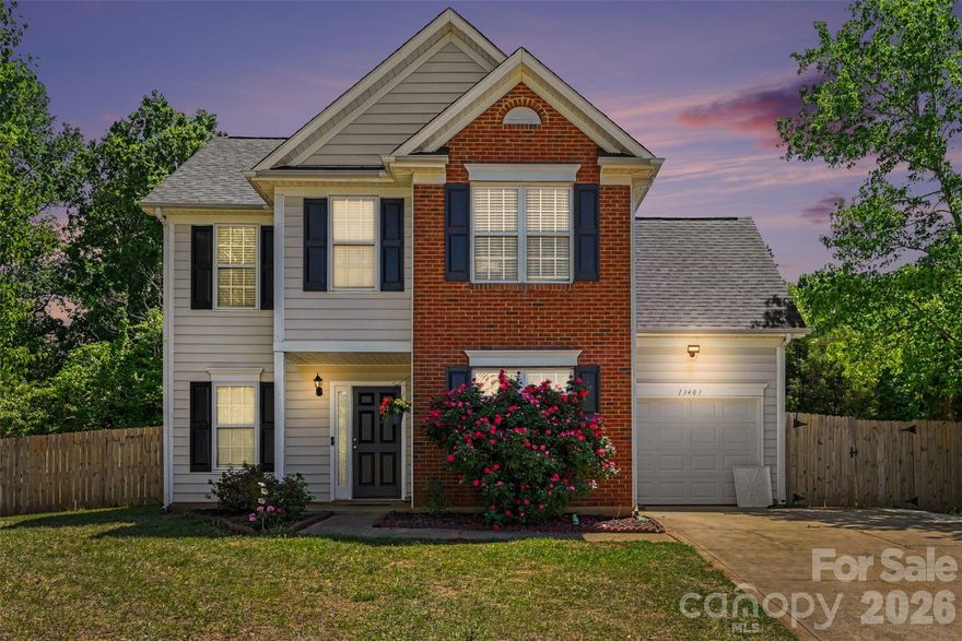 Welcome to 13403 Willow Falls Road in Charlotte, NC. This 3-bedroom, 2.5-bath home offers a fresh and updated feel throughout.

Enjoy a bonus room featuring a beautiful herringbone hardwood floor design, along with new hardwood flooring on the upper level. The bathrooms have been updated with modern tile floors and new mirrors, while new light fixtures throughout the home add a bright, clean touch.

Situated on a corner lot, this property also features a fenced backyard, perfect for outdoor use, and an extended driveway with plenty of parking space, and an aluminum shed for additional storage.