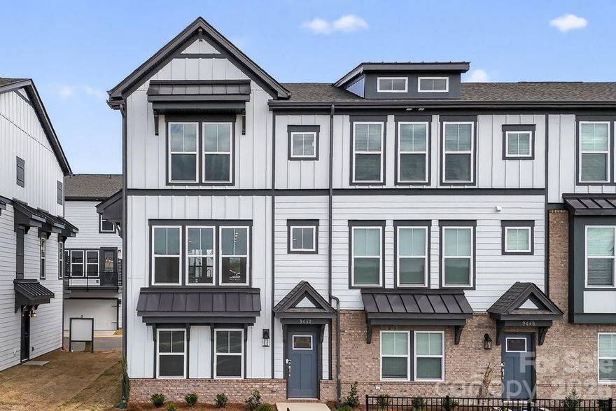 New Construction – Ready Now! Built by America's Most Trusted Homebuilder. Welcome to the Vail II at 9452 Senator Royall Drive in Senata at Research Park — stylish three-story townhome living in the heart of Charlotte’s University area. This modern townhome features a flexible first-floor room, perfect for a home office or gym. Head upstairs to the second level, where an open-concept great room, dining area, and gourmet kitchen flow together seamlessly. A private deck just off the kitchen offers even more space for relaxing or entertaining. The third floor includes all three bedrooms, including the spacious primary suite with a walk-in closet and private bath, and convenient laundry room. Welcome to Senata at Research Park in Charlotte, NC. Enjoy the newly opened Starbucks and Chipotle within the community, with Trader Joe’s, La Unica, Sofie’s Steakhouse, and Godavari just across the street. Research Park and Vanguard Campus are right around the corner! Ideally located near major highways and the Lynx Blue Line, these townhomes provide easy access to Uptown Charlotte, work, college, and weekend adventures. Additional Highlights Include: Gourmet kitchen and ledge at primary shower. MLS#4302764
