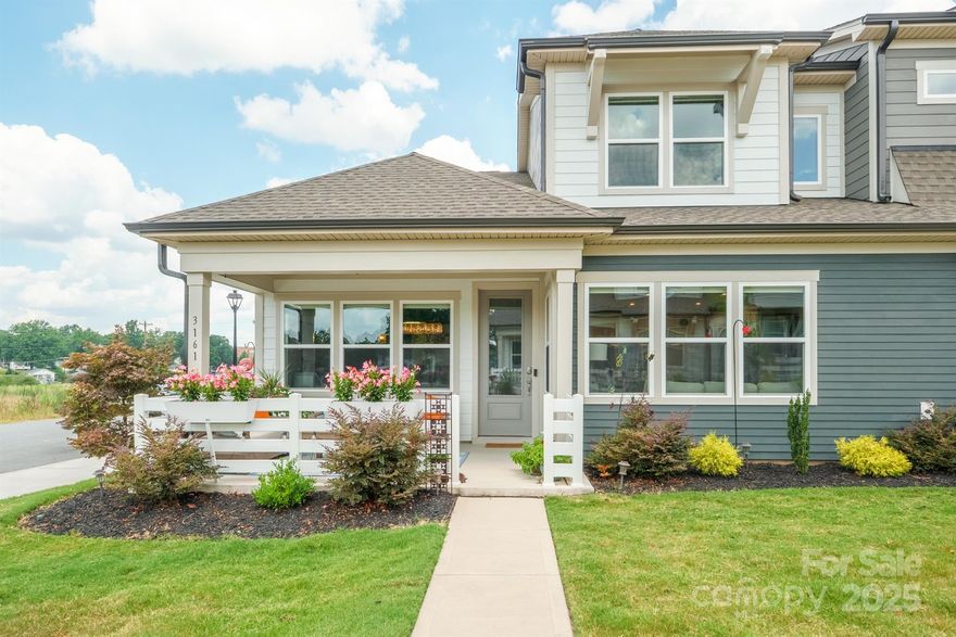 BACK ON THE MARKET!! No fault of seller, buyer could not complete the sale. 
Meticulously Maintained, 3 Bedroom, 2.5 Bath, End Unit Townhome w/amazing HUGE covered front porch & 2 car garage, perfectly located just steps from downtown Kannapolis and shopping! So much attention to detail throughout! Open Plan w/tons of natural light from plenty of end unit windows! Chef's Kitchen w/quartz counters, stainless steel appliances, wall oven, gas cook top, large island, tile back splash, upgraded lighting & WALK-IN pantry w/custom shelving! Formal Dining Room w/accent wall & chandelier! Great Room features cozy gas fireplace & built in cabinetry & shelving! Spacious Primary suite on main level w/tray ceiling & custom accent wall! Incredible, customized Primary Closet! Laundry Room on main w/cabinets! 2 additional Bedrooms (w/walk in closets) & Bonus Room w/glass french doors & automated privacy blinds on upper level! Huge Walk-in attic storage! Large 2 Car, attached, back load garage w/built in cabinet system, storage nook & epoxy floors!
