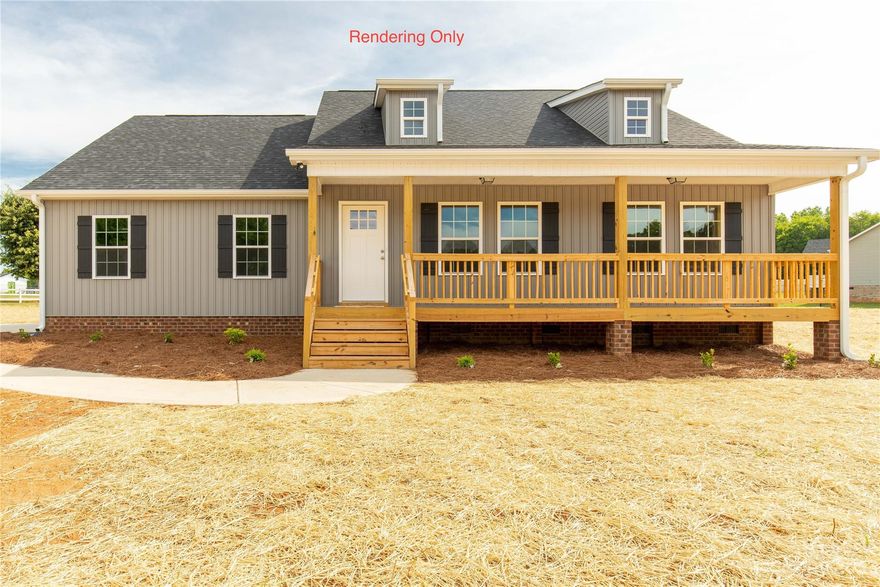 Indulge in the serene seclusion of this new build, set on 6.74 acres brimming with natural beauty and offering a private oasis like no other! This stunning property boasts 3 generously sized bedrooms on a split-bedroom plan, offering an ideal balance of privacy and convenience. The primary suite is a luxurious haven, complete with a tray ceiling, an oversized walk-in closet, and an en-suite bath, featuring double vanity, granite tops, and a seamless blend of comfort and sophistication. The two guest rooms, located on the opposite end of the home, share a well-appointed hall bathroom. The living area is the heart of this home, with a perfectly designed open floor plan that seamlessly connects the kitchen, dining area, and living room. The kitchen offers stainless steel appliances, and a functional island, making it the ideal spot for hosting gatherings of family and friends. The home's outdoor spaces are equally impressive, with a front porch, a rear deck, and a 2-car garage.