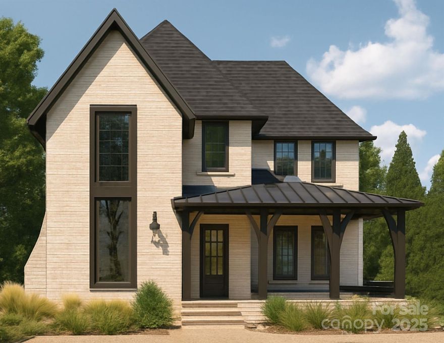 OXFORD COTTAGE
Rooted in quiet sophistication, Oxford Cottage pairs traditional English charm with refined architectural balance. Its stately gables, tall windows, and covered veranda create an inviting presence that blends timeless design with contemporary livability.

At 2,671 square feet, this four-bedroom, three-and-a-half bath residence offers thoughtful proportions throughout two levels. The main floor unfolds with open yet intimate spaces — from the welcoming entry and sunlit living area to the well-appointed kitchen that serves as the heart of the home. Upstairs, spacious bedrooms and serene baths provide both privacy and comfort for family and guests alike.

Oxford Cottage is not simply a home; it is a modern heirloom — a graceful union of classic beauty and everyday ease.

“Subject to final plat approval by the Town of Black Mountain. Seller reserves the right to create, retain, or grant easements affecting the subject property. CCR to be recorded prior to closing.” 

AN EXCLUSIVE FRUSTERIO DESIGN - CREATED IN PARTNERSHIP WITH STAG BROOK COTTAGES TO CELEBRATE CRAFTSMANSHIP, SOPHISTICATION, AND LEGACY IN EVERY DETAIL.

STAG BROOK COTTAGES is a curated collection of manor-sized English-inspired cottages where timeless architecture meets modern craftsmanship, located right outside of Asheville, in Black Mountain, NC. Nestled in a tranquil setting surrounded by nature, each cottage is thoughtfully designed to reflect the charm of old-world England while embracing today’s comforts and conveniences. From distinctive façades and handcrafted details to an inviting sense of community, Stag Brook Cottages offers a place not merely to live - but to belong.

- Artist’s rendering. Final design, finishes, and details may vary. 
- All information to be verified by buyer.
- Optional elevator upgrade available on select cottages.