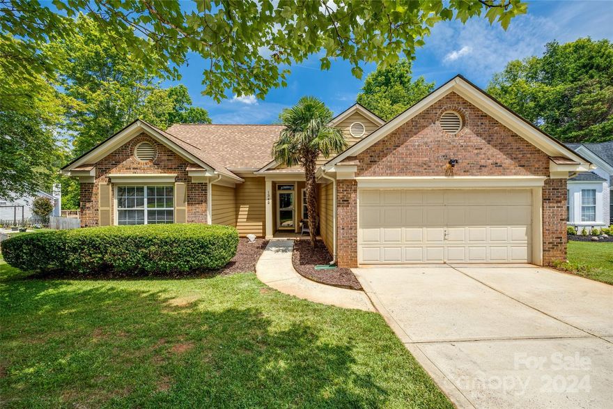 Welcome home- great opportunity for a move in ready ranch home in Rock Hill! Nice open concept floor plan with a screened in porch off the back for entertaining. The spacious master bedroom has a en-suite with a separate tub and shower, and a large walk in closet. You'll find two additional bedrooms, a large living room with gas log fireplace and vaulted ceiling, & a modern kitchen with updated appliances and painted cabinets. Enjoy the outdoors in your fenced in backyard. Newer carpet and LVP flooring. New roof in 2024! No HOA. Come make this home yours today!