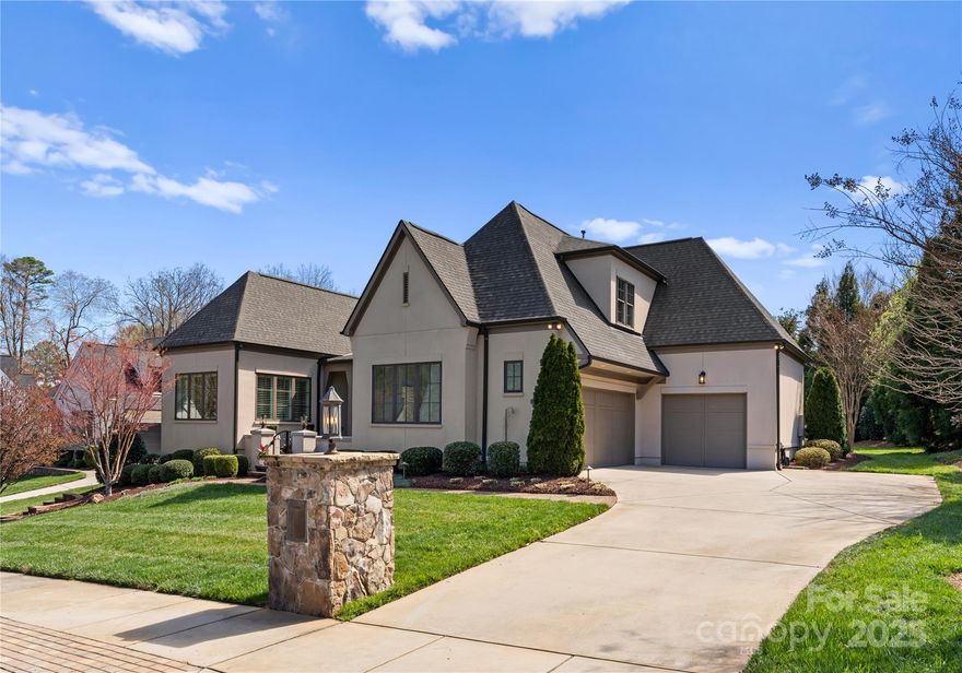 Nestled in the exclusive gated community of Shadowcreek, this beautifully appointed residence offers the perfect blend of luxury, privacy, & convenience. With only 18 homes in the neighborhood this estate is situated on a private.46 acre lot. The open-concept design is ideal for daily living & entertaining, featuring a gourmet kitchen with granite countertops, a spacious walk-in pantry, & oversized mud/laundry room. The primary suite features an expansive walk-in closet, & direct access to the laundry & mudroom. Two bedrooms are located on the main level.  The main level study could also serve as a 5th bedroom. The screened outdoor living space offers a fireplace and a beautifully landscaped backyard.  Notable features include a custom iron front door, 3.5” plantation shutters, 3-car garage, & a sealed crawl space. Weekly lawn maintenance & water/sewer included in HOA. Walking distance to Fresh Market, Total Wine, top restaurants, & daily essentials. A Simonini built home to see!