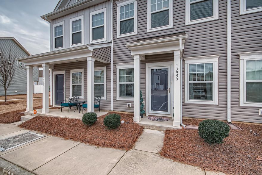 This immaculate 2 bedroom 2.5 bath Midland townhome is a Must-See! This home has been meticulously maintained and shows like a model! Lovely vinyl flooring adorns the main living area.  Expansive center island in the kitchen is embellished with granite countertops and beautiful accent pendant lighting. The cathedral ceiling in the primary bedroom adds additional charm to the already inviting space.  You're sure to love the large walk-in shower and upgraded custom closet system in the primary bath. 
The secondary bedroom also features a dedicated bathroom. The laundry is conveniently located upstairs and the washer & dryer are included. Large storage space out back. Wyntree is located only minutes from Rob Wallace park which boasts peaceful walking trails, a fishing pond, a playground, natural play area, picnic areas, and mountain and bike trails.