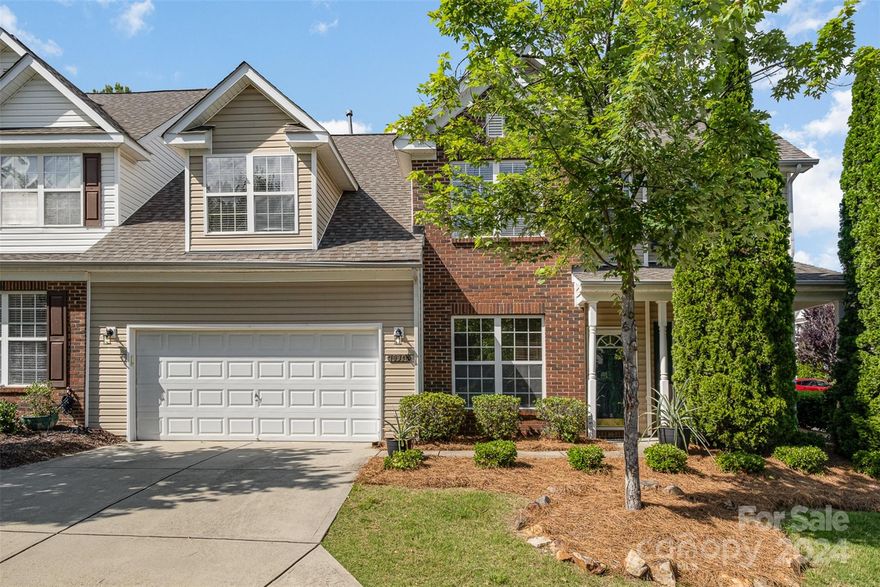This spacious 4-bedroom, 2.5-bathroom end unit townhouse offers comfort and convenience in a prime location. The main level features a primary bedroom with an en-suite bathroom and custom walk-in closet, a two-story great room, and an open floor plan. Additional highlights include an attached two-car garage, a covered back patio, a newer roof (2020), and a new water heater (2023).

Located near a prestigious university and with easy access to I-485, this community offers exceptional amenities such as lawn maintenance, sidewalks, and an outdoor pool. This home is perfect for those seeking a blend of style and practicality. Schedule a viewing today!